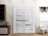 Solid French Door with Frosted Glass | Bathroom Bedroom Sturdy Doors | Quadro 4445