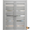 Solid French Door with Frosted Glass | Bathroom Bedroom Sturdy Doors | Quadro 4445