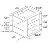 Bari Bathroom | 24" Bathroom Vanity Wall Mount Set (Left Side Shelf)