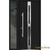 Front Exterior Prehung Steel Door | Stainless Inserts Single Modern Painted Door | Deux 1715