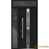 Front Exterior Prehung Steel Door | Stainless Inserts Single Modern Painted Door | Deux 1715