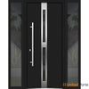 Front Exterior Prehung Steel Door | Stainless Inserts Single Modern Painted Door | Deux 1715