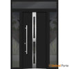 Front Exterior Prehung Steel Door | Stainless Inserts Single Modern Painted Door | Deux 1715