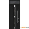 Front Exterior Prehung Steel Door | Stainless Inserts Single Modern Painted Door | Deux 1715