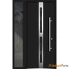 Front Exterior Prehung Steel Door | Stainless Inserts Single Modern Painted Door | Deux 1715