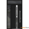 Front Exterior Prehung Steel Door | Stainless Inserts Single Modern Painted Door | Deux 1715