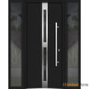 Front Exterior Prehung Steel Door | Stainless Inserts Single Modern Painted Door | Deux 1715