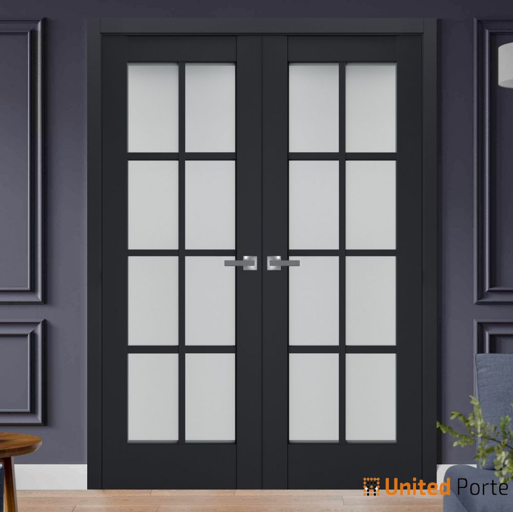 Interior Solid French Door with Frosted Glass | Bathroom Bedroom Sturdy ...