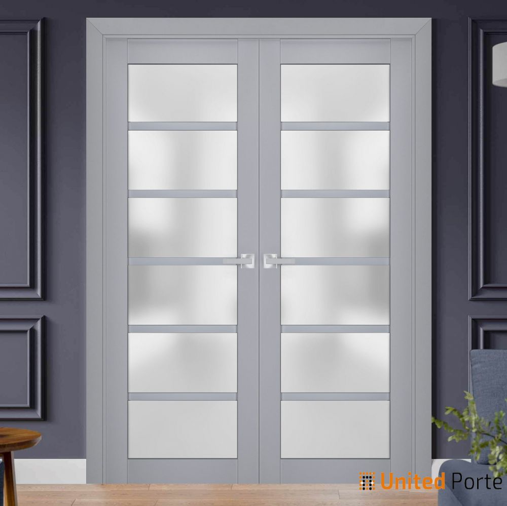 Interior Solid French Door with Frosted Glass | Bathroom Bedroom Sturdy ...