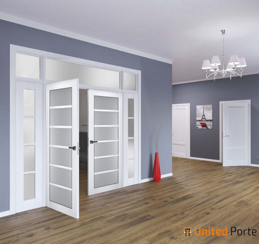 Interior Solid French Door with Frosted Glass | Bathroom Bedroom Sturdy ...