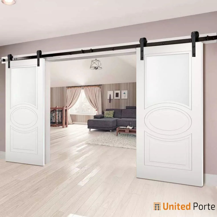 Modern Barn Door with Opaque Glass | Solid Panel Interior Doors | Mela 7012