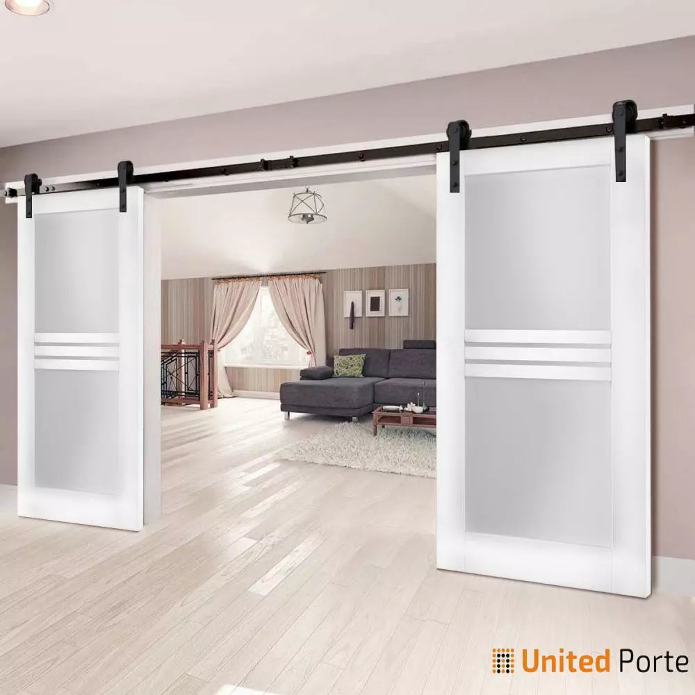 Modern Barn Door with Opaque Glass | Solid Panel Interior Doors | Mela 7222