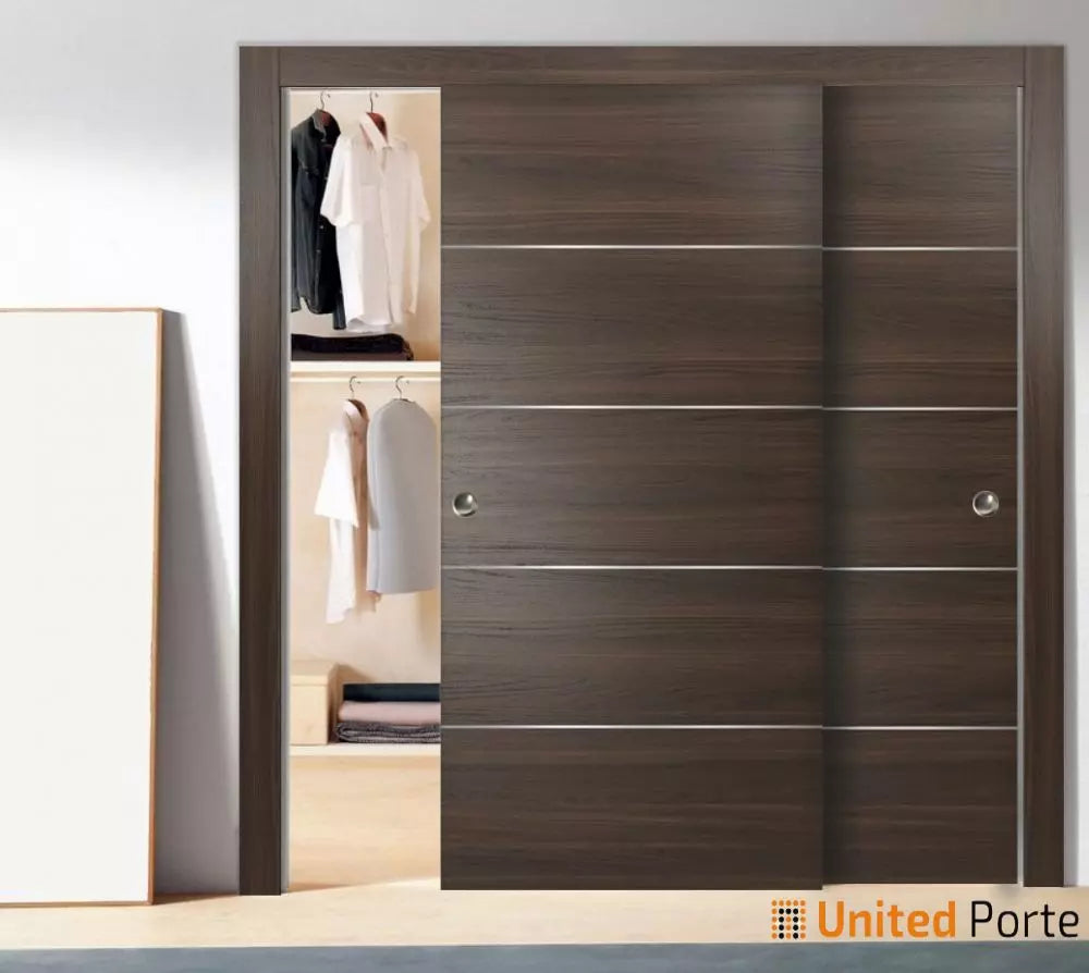 Modern Interior Sliding Closet Bypass Door with Hardware | Solid Panel ...