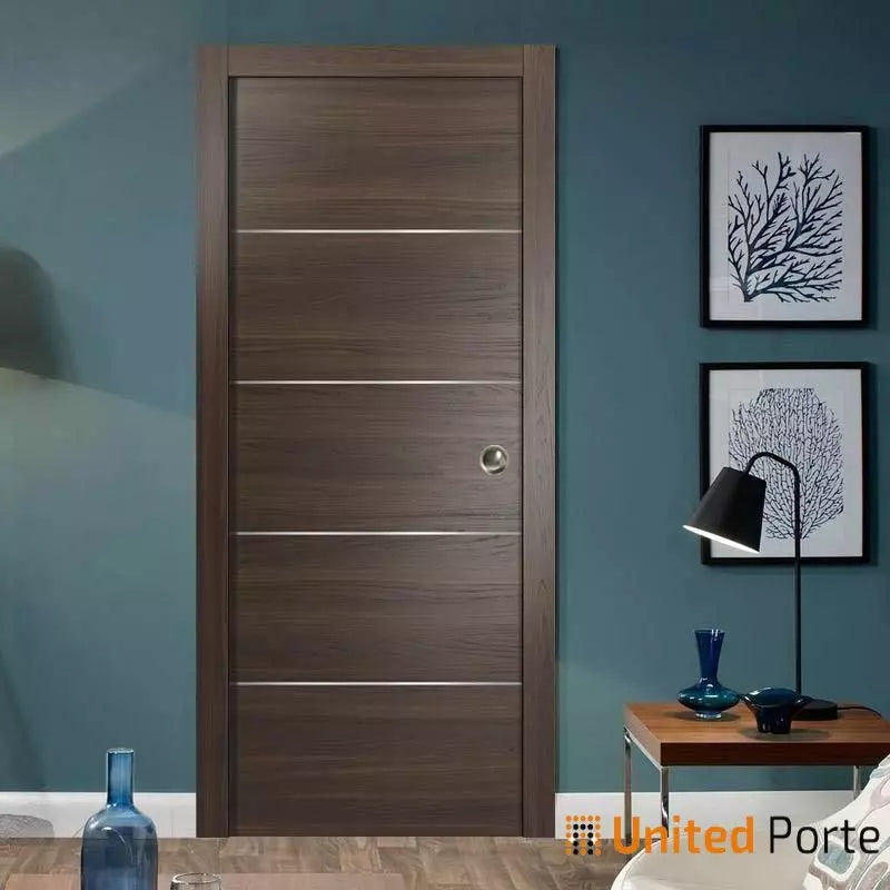 Modern Interior Sliding Closet Pocket Door with Hardware | Solid Panel Interior Doors | Planum 0020