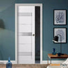 Panel Lite Pocket Door with Frosted Opaque Glass | Solid Wood Interior Sturdy Door | Buy Doors Online