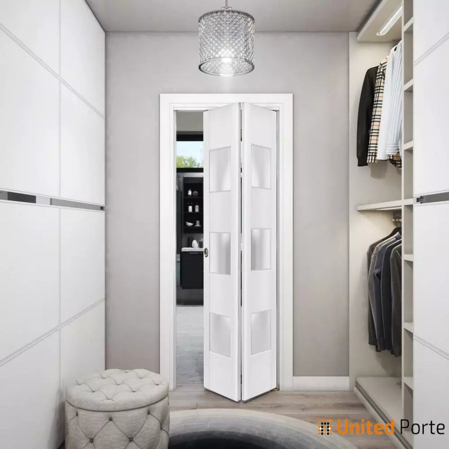 Sliding Closet Bi-fold Doors | Wood Solid Bedroom Wardrobe Doors | Lucia 4070