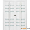 Sliding Closet Bi-fold Doors with Frosted Glass | Wood Solid Bedroom Wardrobe Doors | Buy Doors Online 
