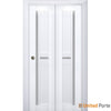 Sliding Closet Bi-fold Doors with Frosted Glass| Wood Solid Bedroom Wardrobe Doors | Buy Doors Online