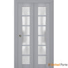 Sliding Closet Bi-fold Doors with Frosted Glass | Wood Solid Bedroom Wardrobe Doors | Buy Doors Online