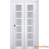 Sliding Closet Bi-fold Doors with Frosted Glass | Wood Solid Bedroom Wardrobe Doors | Buy Doors Online