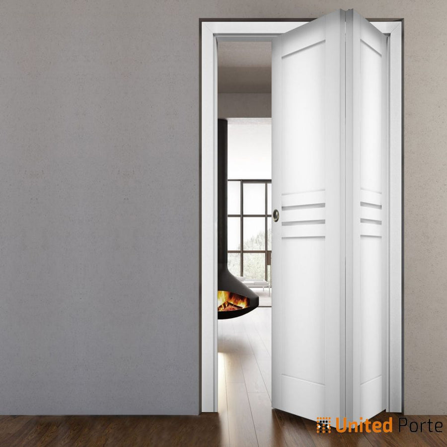 Sliding Closet Bi-fold Doors with Hardware| Wood Solid Bedroom Wardrobe Doors | Mela 7444