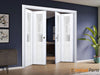 Sliding Closet Bi-fold Doors with Frosted Glass | Wood Solid Bedroom Wardrobe Doors | Buy Doors Online