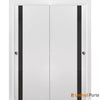 Sliding Closet Bypass Door with Frosted Glass | Wood Solid Bedroom Wardrobe Doors | Buy Doors Online