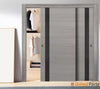 Sliding Closet Bypass Door with Frosted Glass | Wood Solid Bedroom Wardrobe Doors | Buy Doors Online