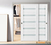 Sliding Closet Bypass Door with Frosted Glass | Wood Solid Bedroom Wardrobe Doors | Buy Doors Online