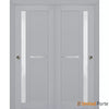 Sliding Closet Bypass Doors with Frosted Glass | Wood Solid Bedroom Wardrobe Doors | Buy Doors Online