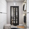 Sliding French Closet Bi-fold Door with Clear Glass | Wood Solid Bedroom Wardrobe Doors | Buy Doors Online