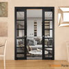 Sliding French Pocket Door with Clear Glass | Solid Wood Interior Bedroom Sturdy Doors | Buy Doors Online