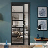 Sliding French Pocket Door with Clear Glass | Solid Wood Interior Bedroom Sturdy Doors | Buy Doors Online