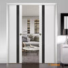 Sliding French Pocket Door with Frosted Glass | Solid Wood Interior Bedroom Sturdy Doors | Buy Doors Online