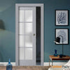 Sliding French Pocket Door with Frosted Glass | Solid Wood Interior Bedroom Sturdy Doors | Buy Doors Online