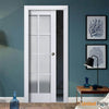 Sliding French Pocket Door with Frosted Glass | Solid Wood Interior Bedroom Sturdy Doors | Buy Doors Online