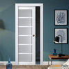 Sliding French Pocket Door with Frosted Glass | Solid Wood Interior Bedroom Sturdy Doors | Buy Doors Online