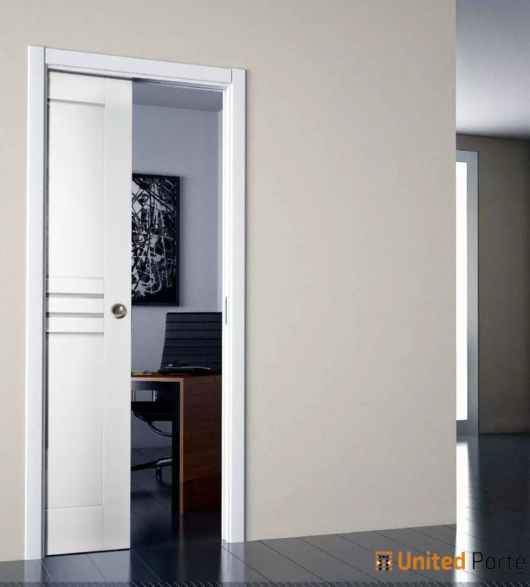 Sliding Pocket Door with Hardware | MDF Interior Bedroom Modern Doors | Mela 7444