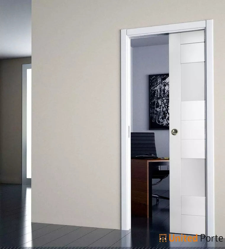 Sliding Pocket Door with Opaque Glass | MDF Interior Bedroom Modern Doors | Sete 6222