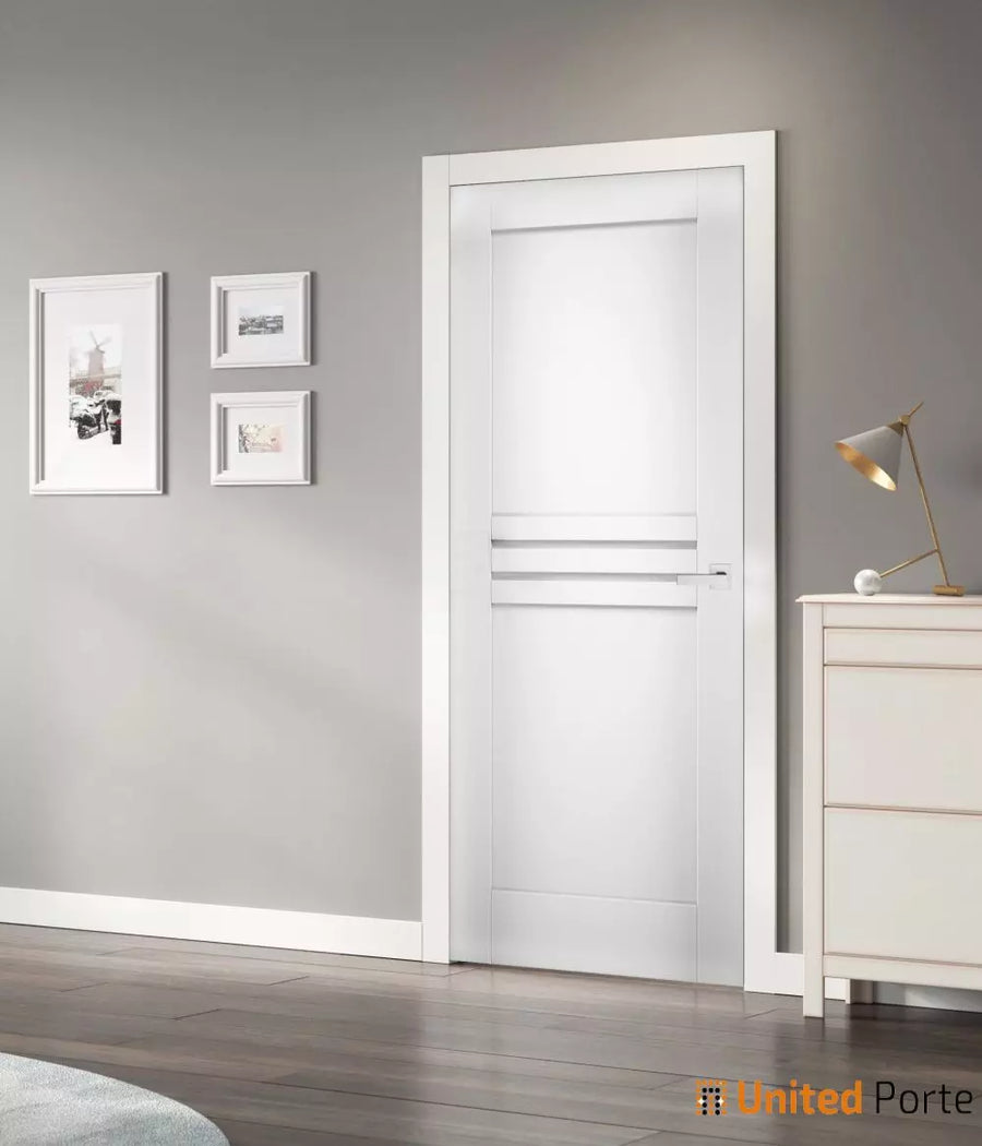 Solid French Door with Hardware | Bathroom Bedroom Modern Doors | Mela 7444