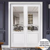 Solid Interior French Door with Clear Glass | Closet Bedroom Sturdy Doors | Buy Doors Online