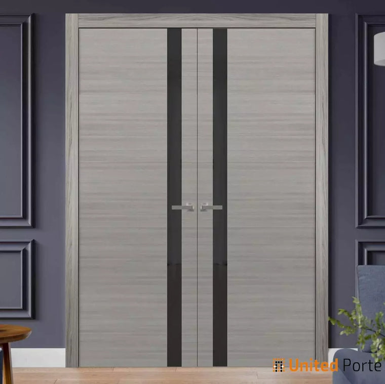 Solid Interior French Door with Frosted Glass | Bathroom Bedroom Sturdy Doors | Planum 0440
