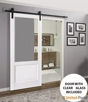 Sturdy Barn Door with Clear Glass | Solid Panel Interior Doors | Buy Doors Online
