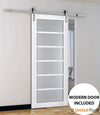 Sturdy Barn Door with Frosted Glass | Solid Panel Interior Doors | Buy Doors Online