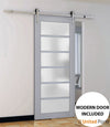 Sturdy Barn Door with Frosted Glass | Solid Panel Interior Doors | Buy Doors Online