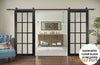 Sturdy French Barn Door with Clear Glass | Solid Panel Interior Doors | Buy Doors Online