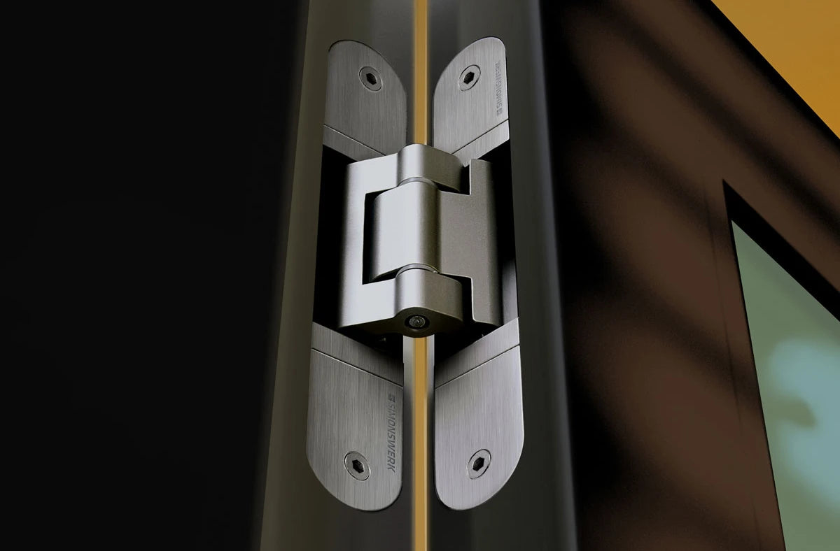 Concealed hinge hardware detail